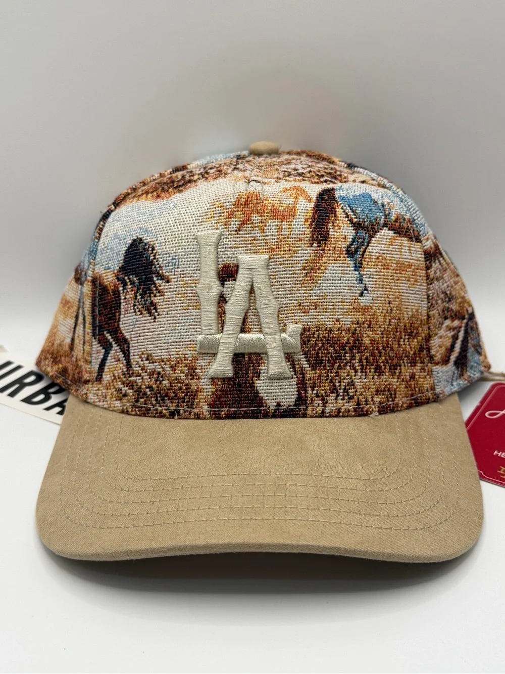 American Needle LA Dodgers Jacquard Horses Limited Edition Tan Snapback Hat